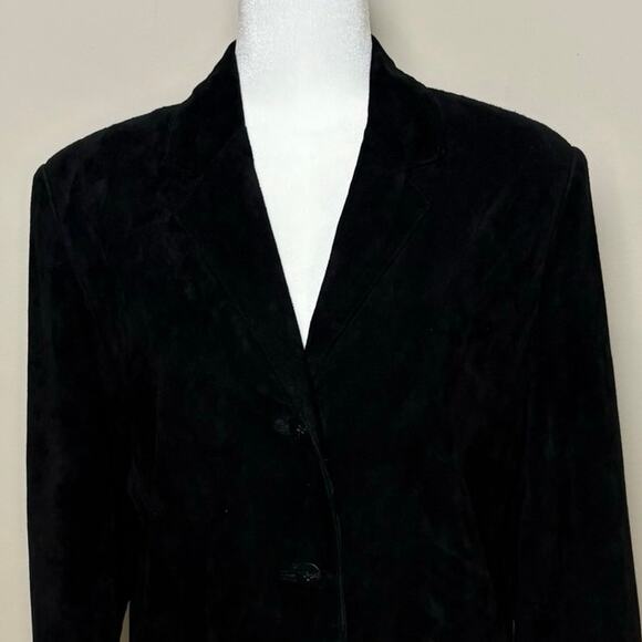 Lord & Taylor Vintage Black Suede Jacket Blazer - Picture 2 of 13